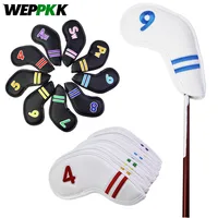 9Pcs Golf Head Covers for Iron Covers PU Leather (4 5 6 7 8 9 Pw Aw Sw ) Colorful Number Embroideried Waterproof Fit All Brands 1