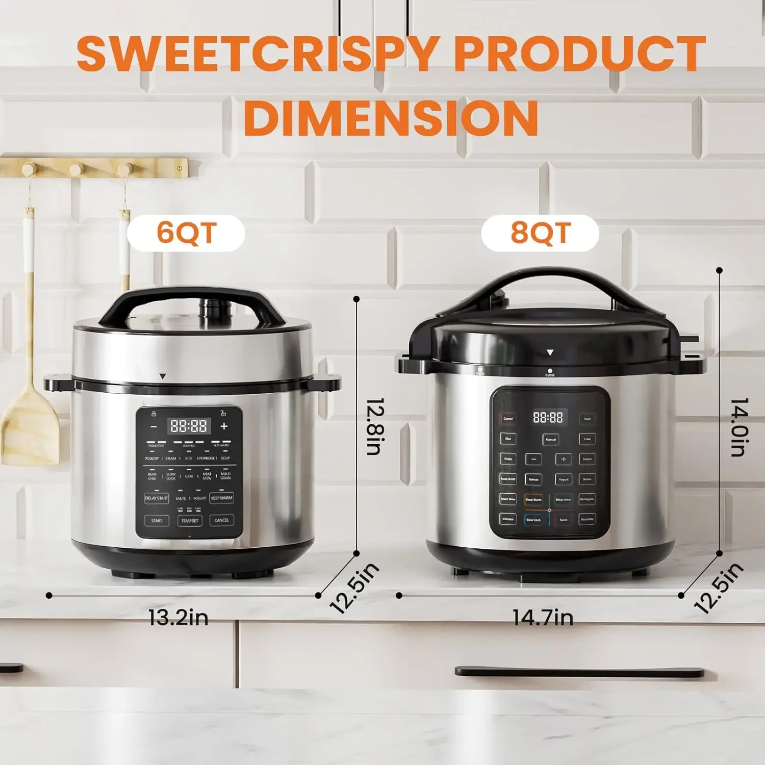 8 QT Electric Pressure Canner 16-in-1 Multi Cooker Electric Canners for Pressure Canning Rice Cooker Digital Pressure Canner Sta 6