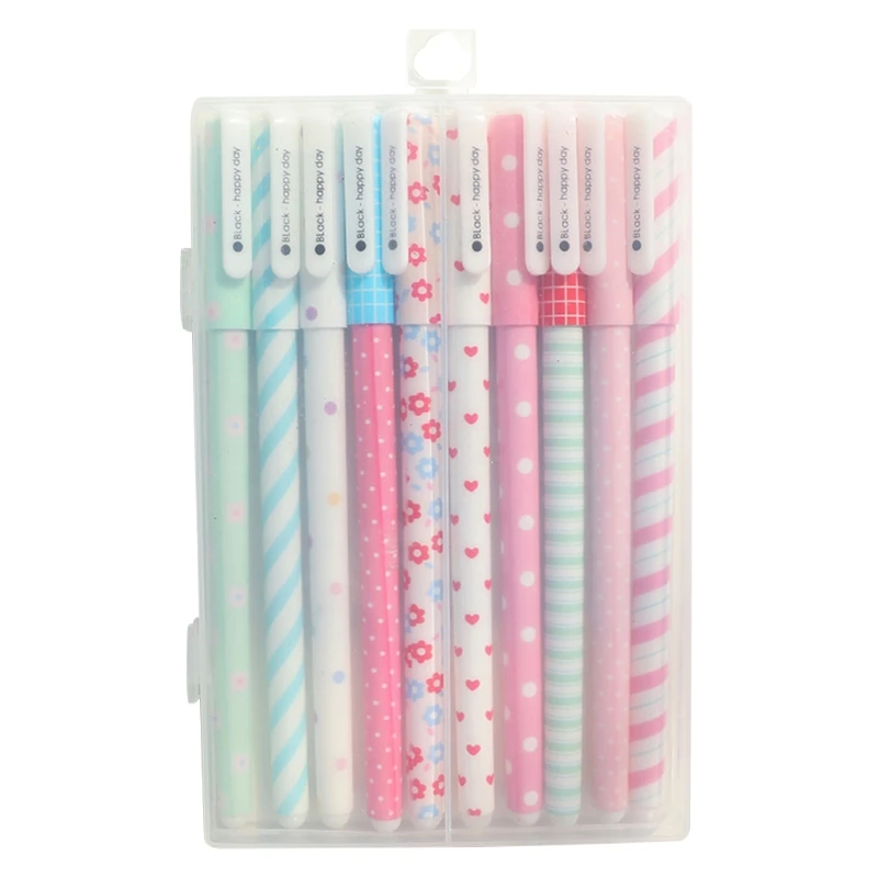 

10pcs/Pack Fancy Nice Colorful Gel Pen Sets Refillable Gel Pen 0.5mm Fine Point Regular Refills for Journaling Planner