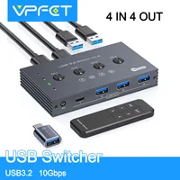 USB3.2 Switcher KVM Shared Controller Adapter 10Gbps Rate Support Fit Computer Laptop Mouse Keyboard Share 4 USB ports 1