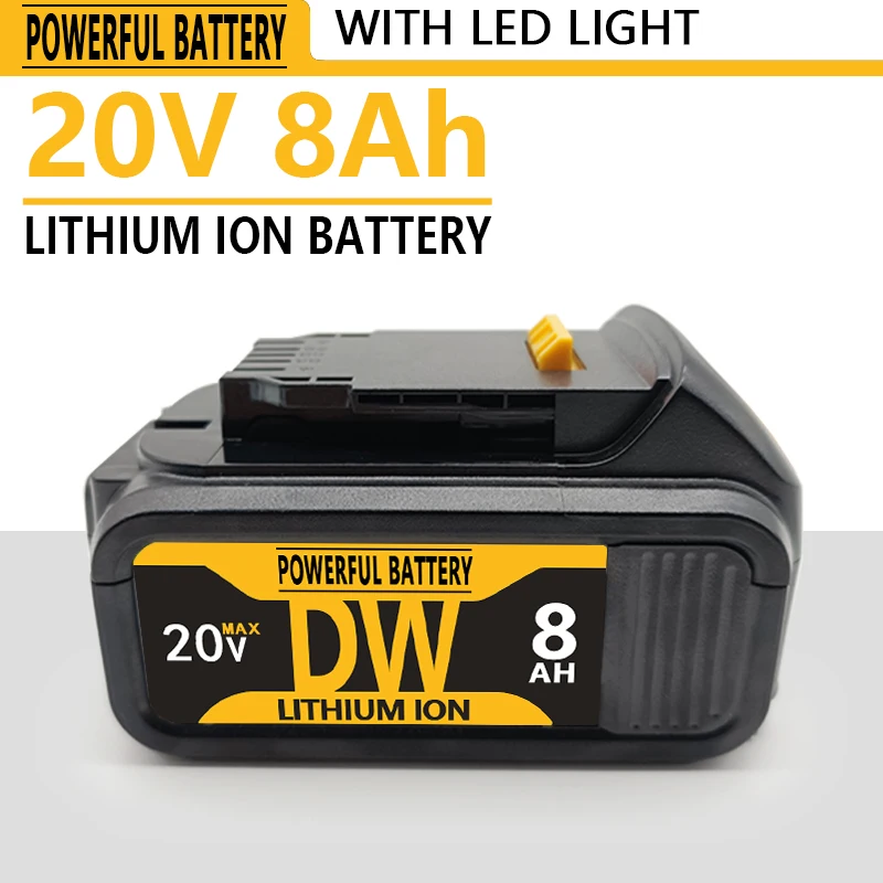 

DCB200 20V 8000mAh Original FOR Dewalt Replaceable Battery 18V Power Tool 18650 Lithium-Ion for Dewalt Battery Compatible