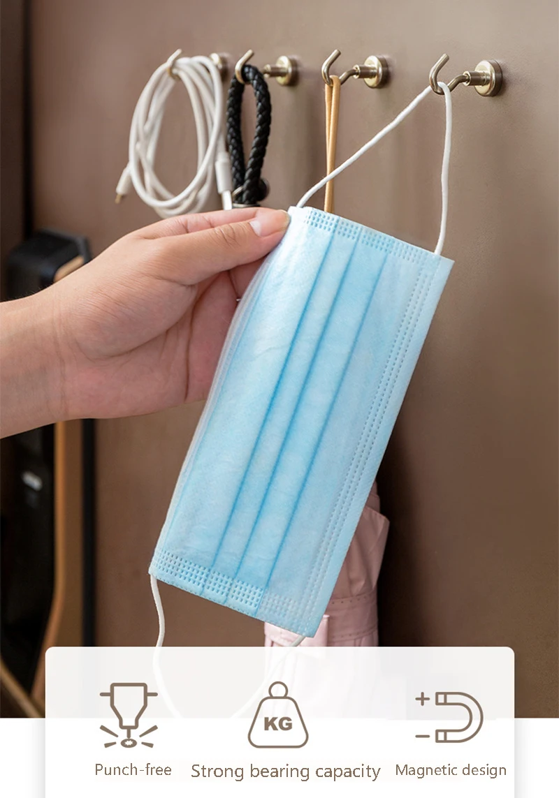 Description Picture 4 of item10PCS Strong Magnetic Hooks Practical Load Bearing Hook Multi-Purpose Storage for Home Kitchen Bar Storage Key Coat Cup Hanging