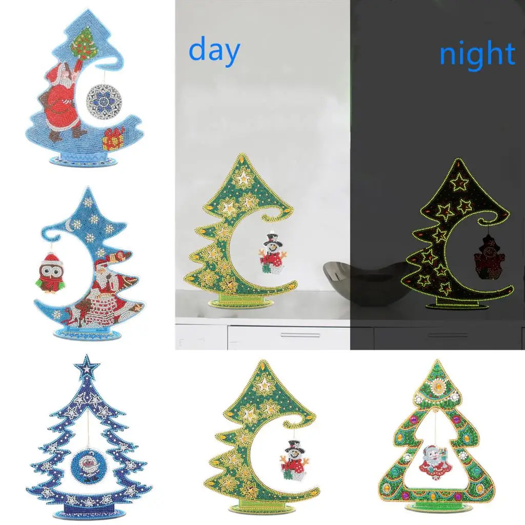 

Diamond Painting Luminous Christmas Tree Kerst DIY Mosaic Crystal Craft Ornaments New Year Home Decor Weihnachten Diamant Noel