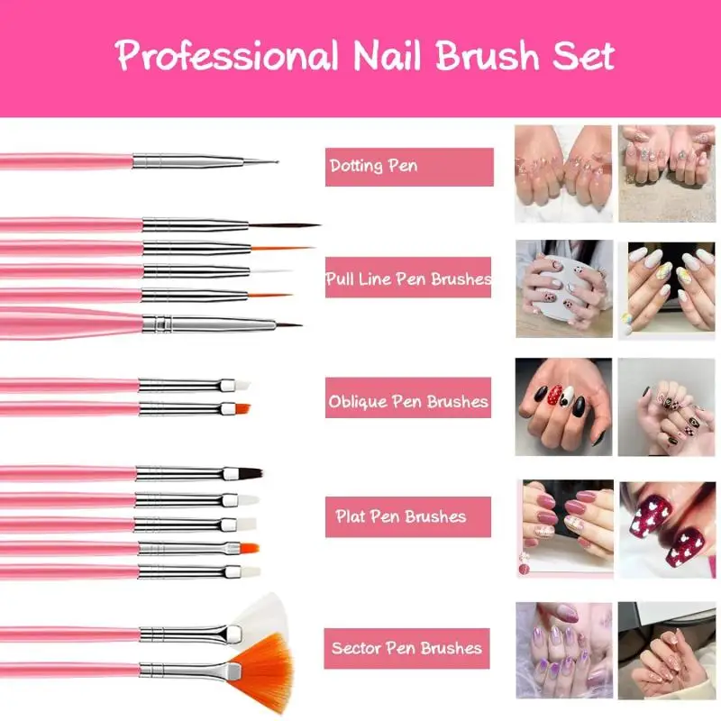 Nail Brushes Set Professional Nail Supplies For Acrylic UV Gel Drawing Dotting Manicure Nail Art Design Tools Makeup Accessorie 5