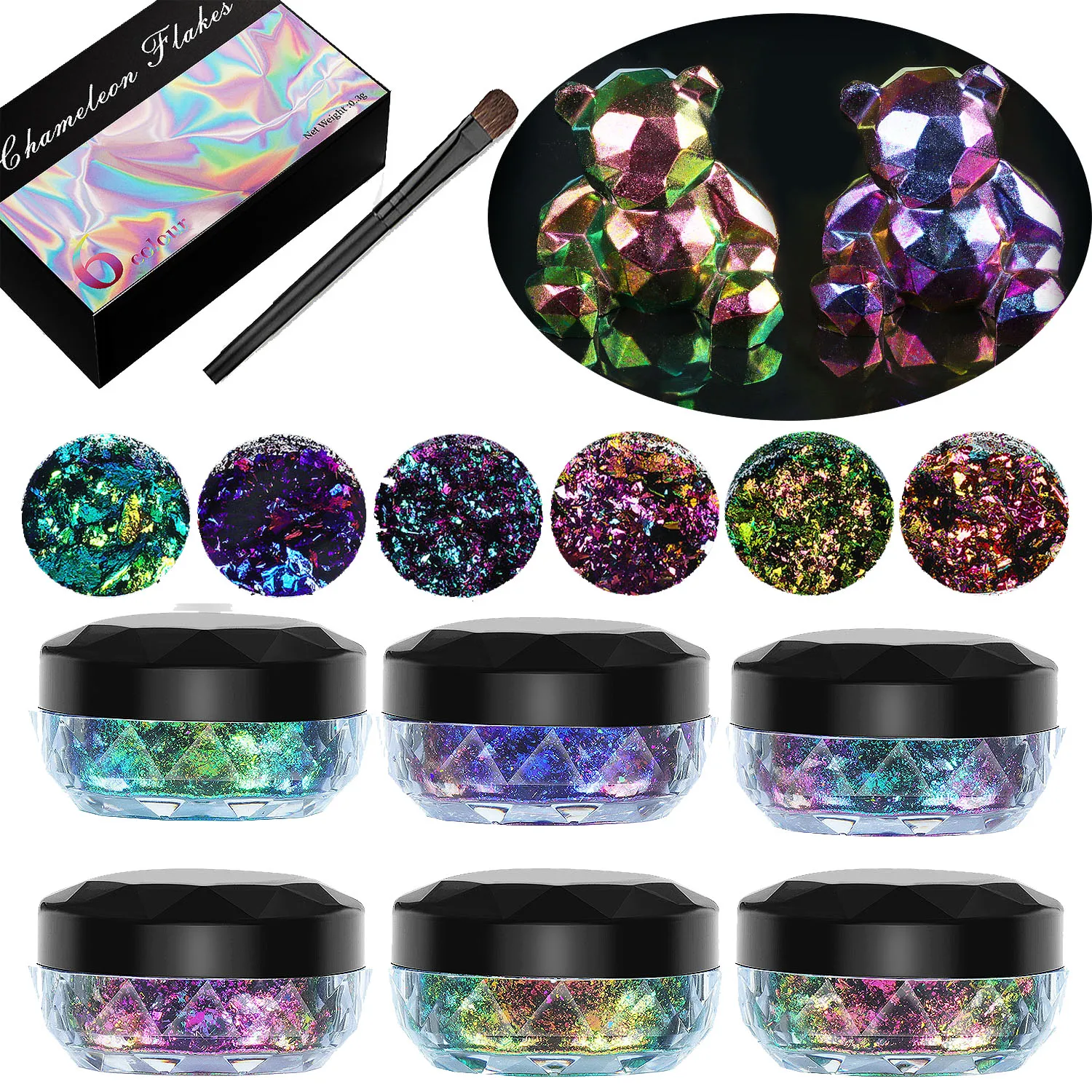 ChameleonsFlakesKitMetallicResinPigmentsEpoxyGlitterPowder