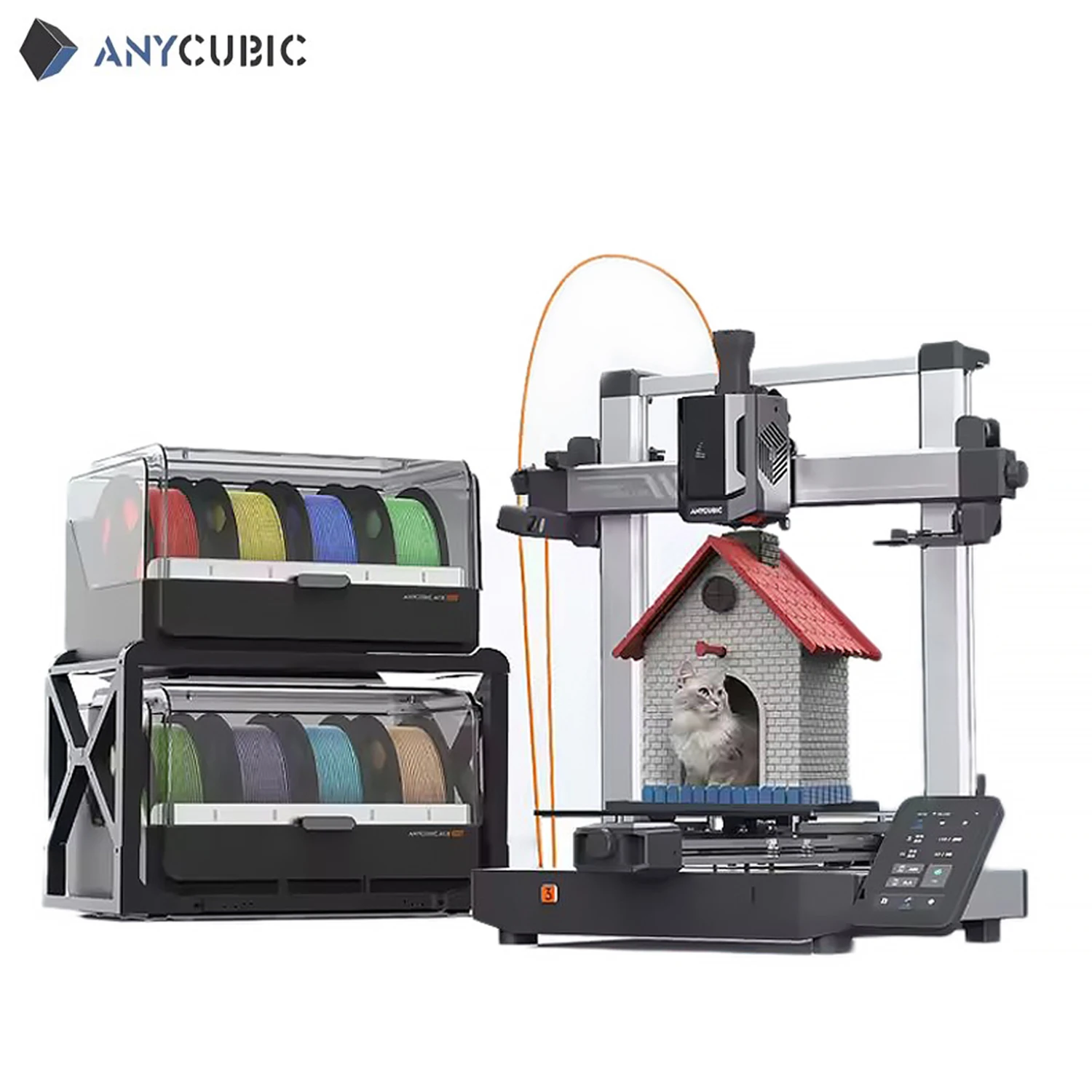 ANYCUBIC Kobra 3 V2 コンボ 8色 3Dプリンター 600mm/s高速印刷 オート