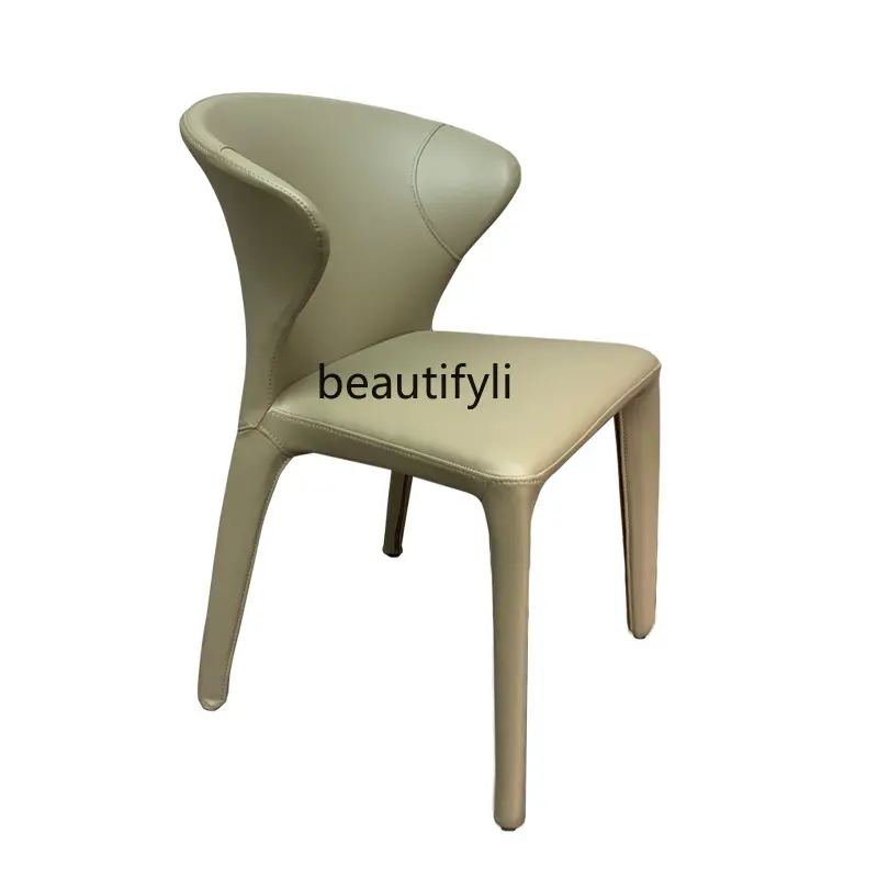 

Home Dining Chair Italian Minimalist Leather Art Leisure Chair Study Chair Model Room Creative Chair