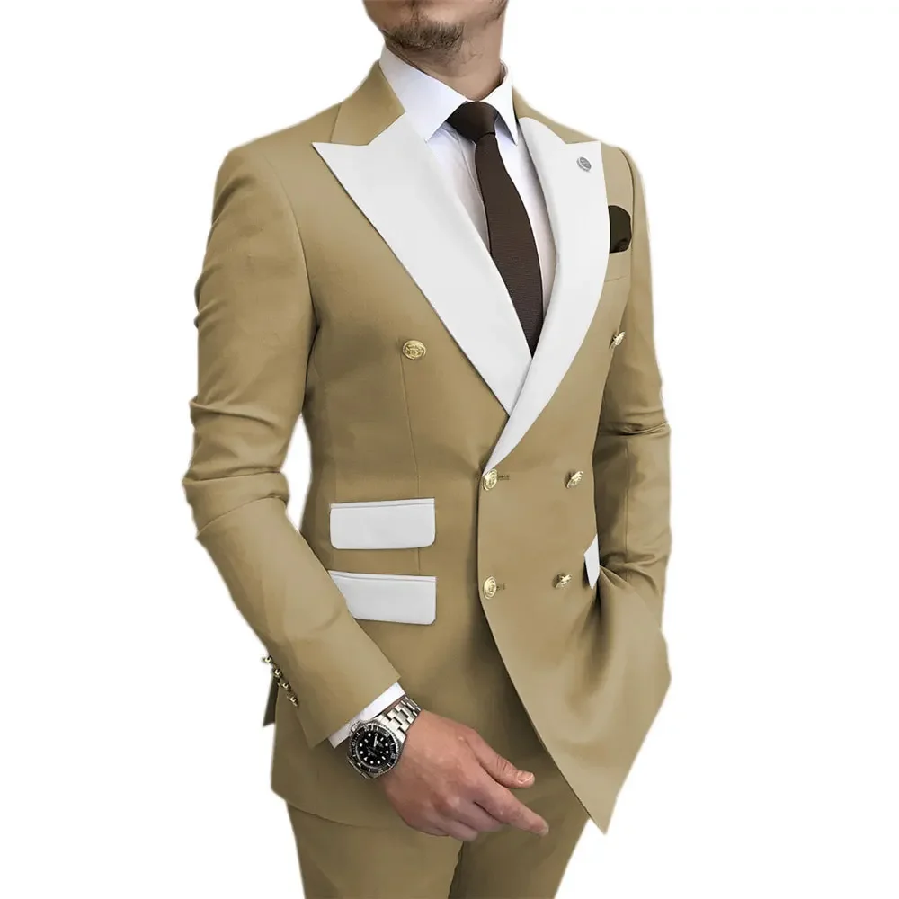 Men Suit Two-piece Wedding Suit Groom Best Men Business Korean Lang Wedding Banquet Plus-size Blazer