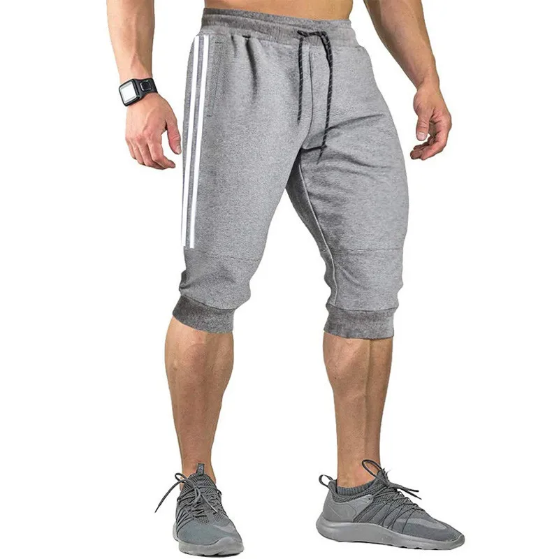 Suyye Mens Shorts Casual Workout Shorts Drawstring Zipper Pockets Elastic Waist 