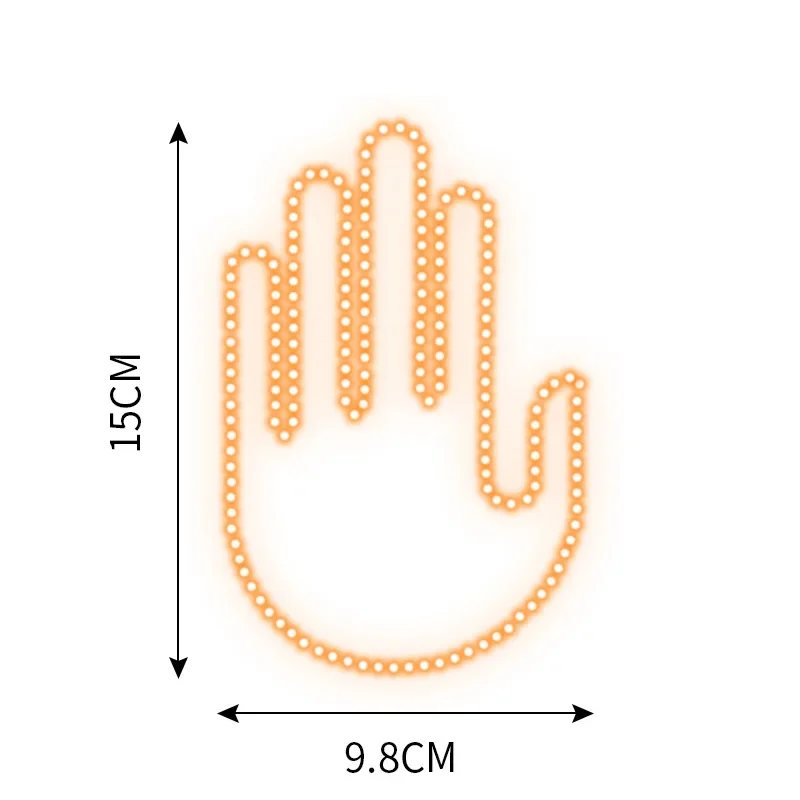 Road Anger Sign Middle Finger Gesture Light Remote Control Car Indicator Light Car Amber Middle Finger Warning Brake Light