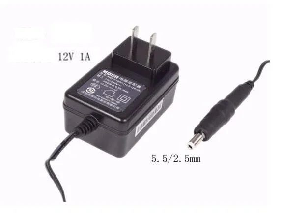 Power Adapter MSP-C1000IC12.0-12B-CN, 12V 1A, Barrel 5.5/2.5mm, US 2-Pin Plug