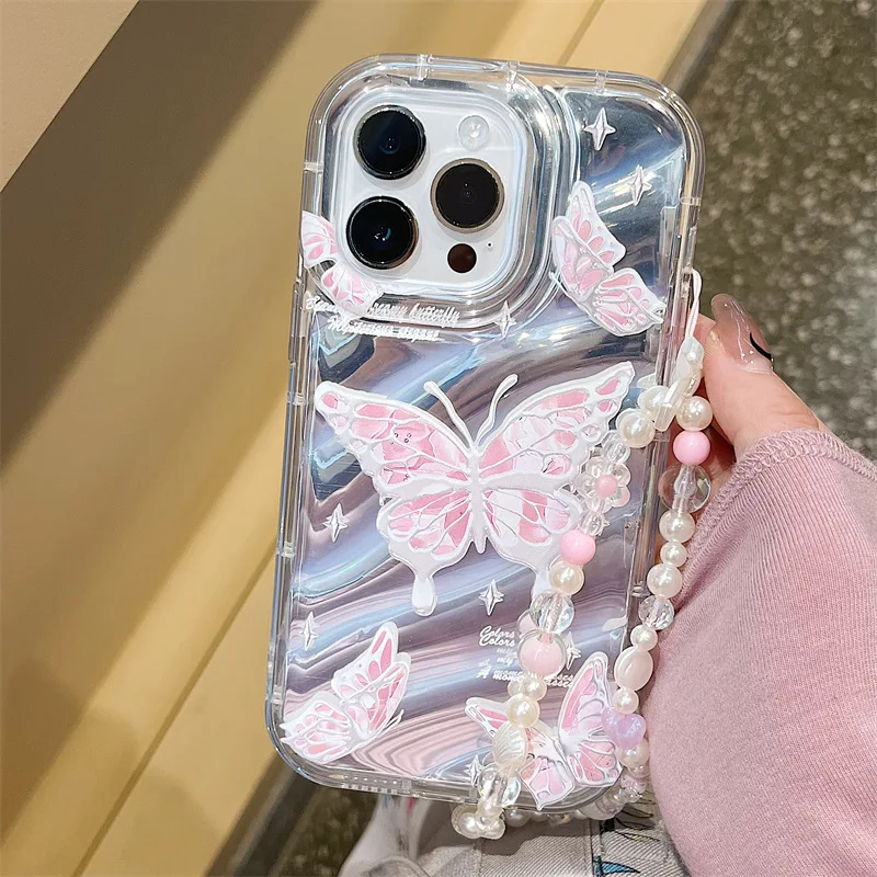 Butterfly Phone Case For iPhone 11 13 16 Pro Max 14 15 12 XR X XS 7 8 Plus SE 16promax 15promax Soft TPU Transparent Cover Funda