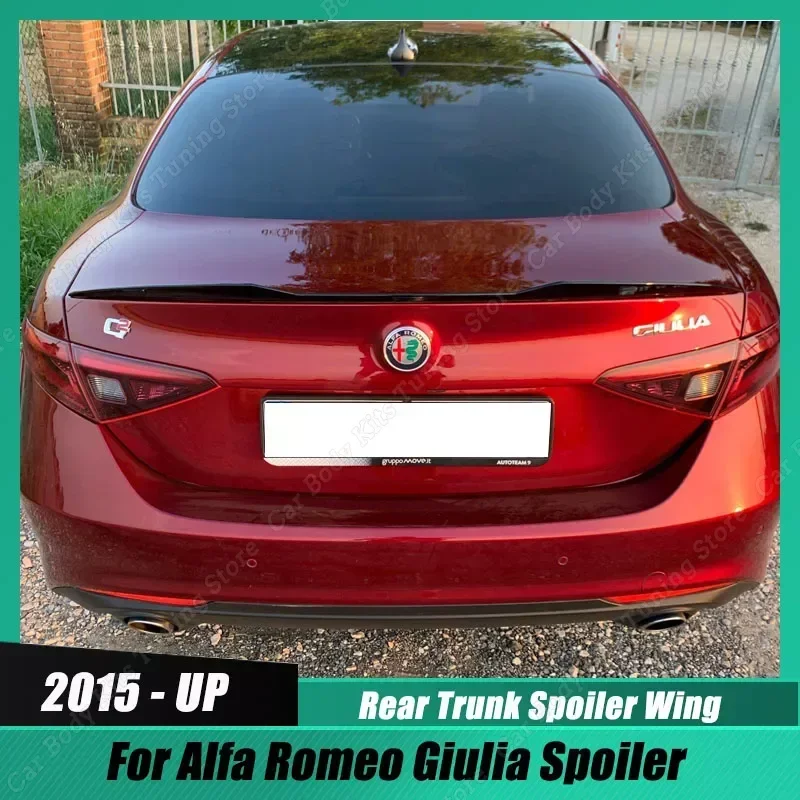 

For Alfa Romeo Giulia Spoiler 2015 - UP Rear Spoiler Car Tail Wing Decoration Strips Body Kits Gloss Black Tuning Car Tail Wing