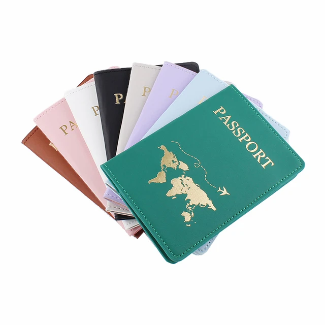 Couverture de passeport en cuir pour femmes et hommes, étui de voyage avec  lettres - AliExpress