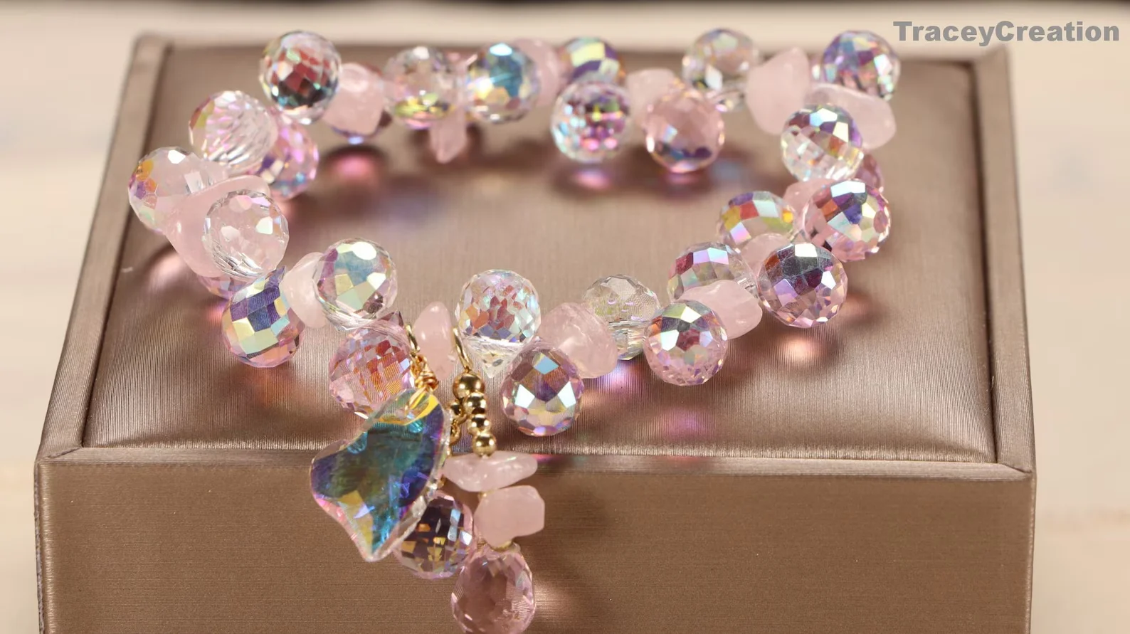 

Handmade bracelets Summer purple crystal charms bracelet for women gift friends jewelry for women