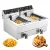 SucceBuy 12L Electric Deep Fryer w/Dual Removable Tanks Commercial Countertop Fryer for Chicken French Fries Frying Chips 1
