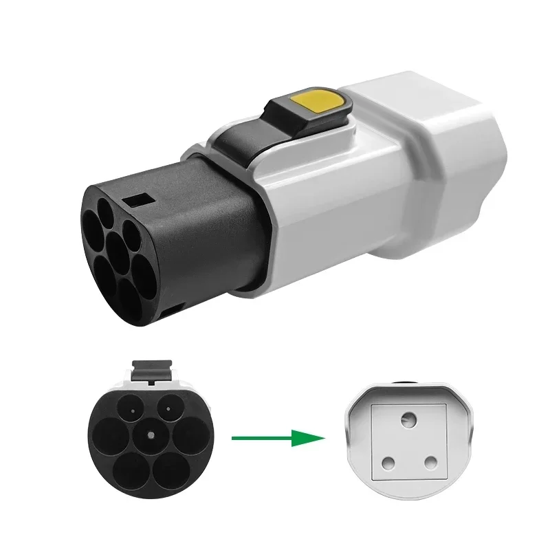 New Portable 220V Type 2 Male Plug to South African socket Socket EV Charging Adapter For EV Charger Connector