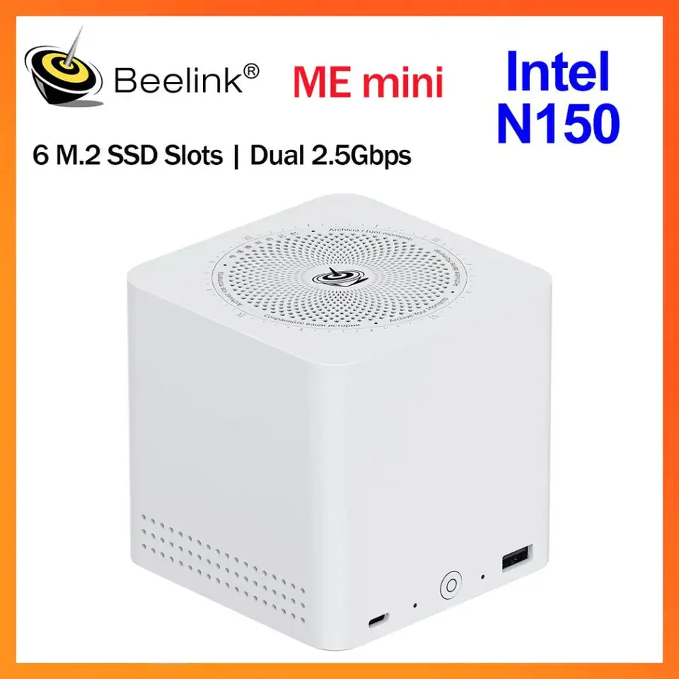 Beelink ME mini 6×M.2スロット N150 NAS Home Network Storage MINI Host Beelink ME Mini NAS Intel Twin Lake