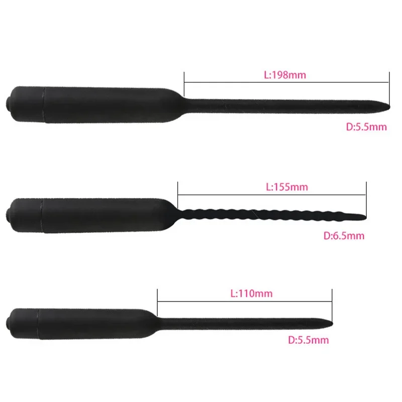 Urethral Vibrator Catheter Penis Plug Sex Toy for Men 10 Frequency Vibrating Urethral Plug Penis Insertion Urethra Sound Dilator