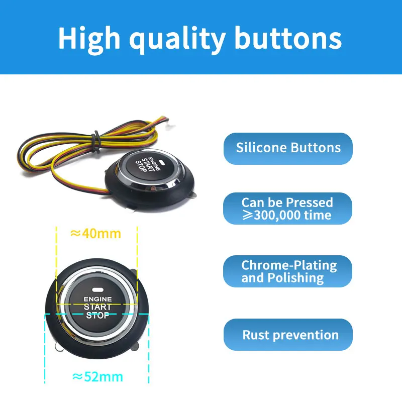 Car door lock kit car remote starter car remote central kit car remote door lock kit push start system push to start ignition kit RFID technology passive inductive key for 12v vehicles