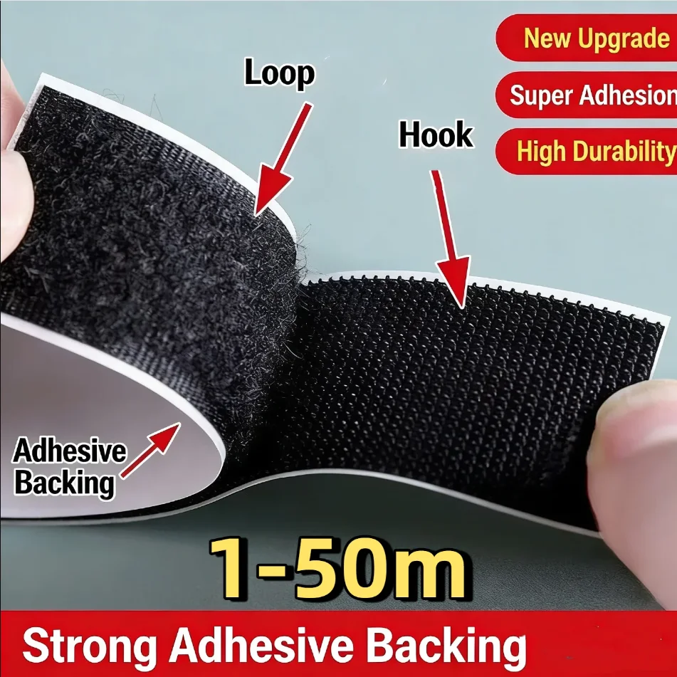 Heavy-Duty Self-Adhesive Hook and Loop Fastener Tape