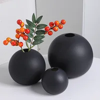 Ceramic Vase Black White Round Ball Flower Arranger Table Top Hydroponic Container Living Room Office Bookcase Flower Vase New 1