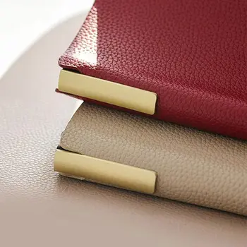 Semplice taccuino in pelle spessa Litchi in pelle linea orizzontale libro di record per riunioni A5 blocco note aziendale portatile per studenti