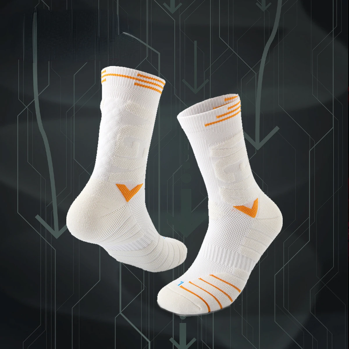 Basketball Men's Women's Elite Socks with Thickened Towel Bottom Middle Tube High-top Sports Absorb Sweat Breathable Deodorized