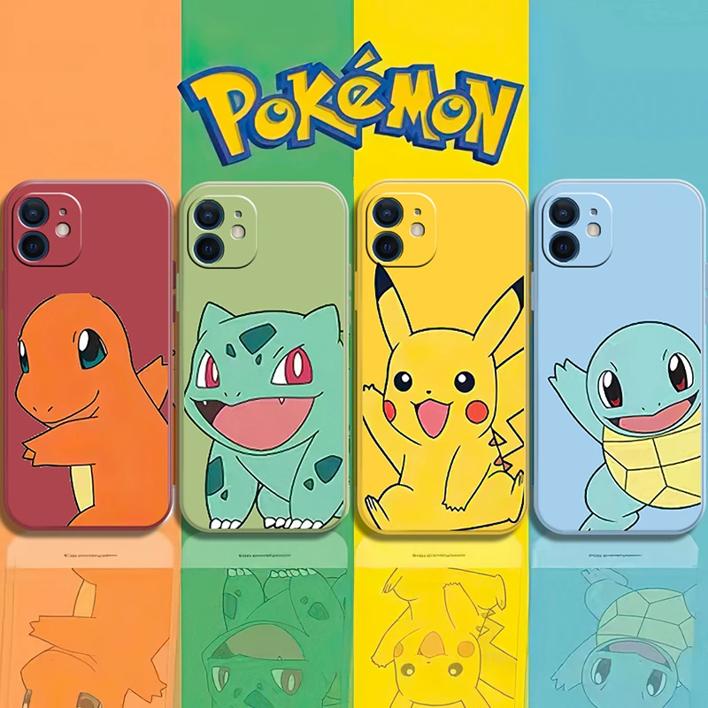 Pikachu Pokemon  Phone Case for IPhone 11 12 Pro 13 Pro MAX 8 Plus  XS XR XS Max 7 8 6 Cute Cartoon Anti-fall Silicone Case Gift case iphone 13 pro max