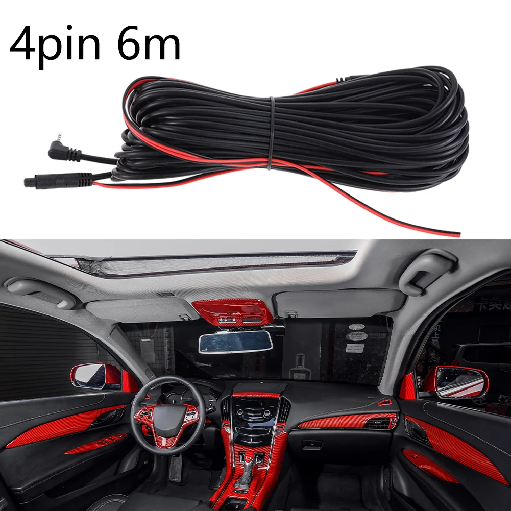 

1pc Universal 12V Car DVR Dash-Camera Cable 2.5mm 4Pin 6m Extension Wire For Rear View Camera Fits Trucks/ Campers/ Trails/Buses