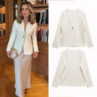 2025 Autumn New Women Fashion With Gold Button Knit Cardigan Sweater V Neck Long Sleeve Female Outerwear Chic Tops