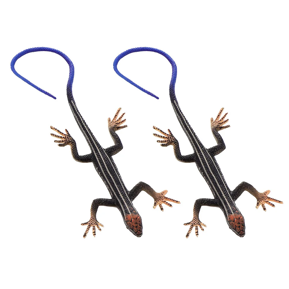 

2 Pcs Tricky Toys Educational Lizards Halloween Simulation Model Plastic Prop Artificial Ornament