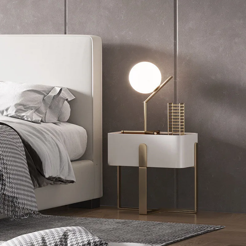 Nordic Nightstand Bedroom Luxury Bedside Table Modern Minimalist Solid Wood Bedside Cabinet Italian Storage Cabinets Home Locker tv cabinet 120x30x40 cm solid mango wood