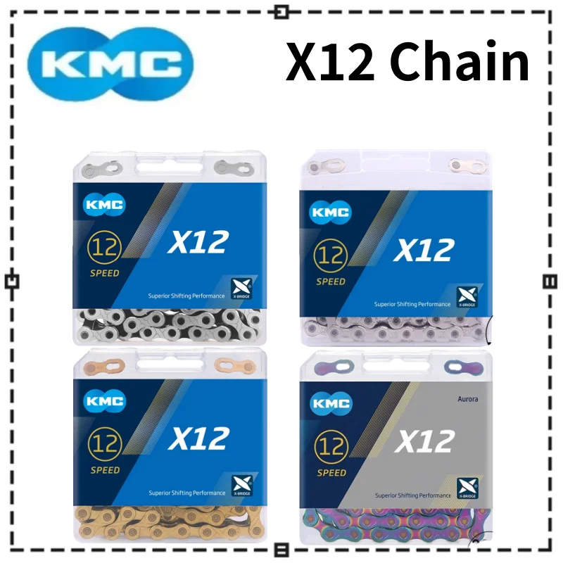 KMC X12 Road MTB Bike Chain Silver Black Gold Original Bicycle Chain 126 Links 12v Chains with Magic Button for SRAM SHIMANO bicycle chains bicycle chain