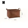 Brown Dirty Clothes Basket New 38cm Imitation Rattan Weaving Picnic Basket Portable Storage Basket Laundry 5
