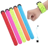 Rechargeable LED Armband 35x4cm Clap Strap Wristband Luminous Flashing Hot Pressing Tape Ring For Low-light Conditions Parts 1