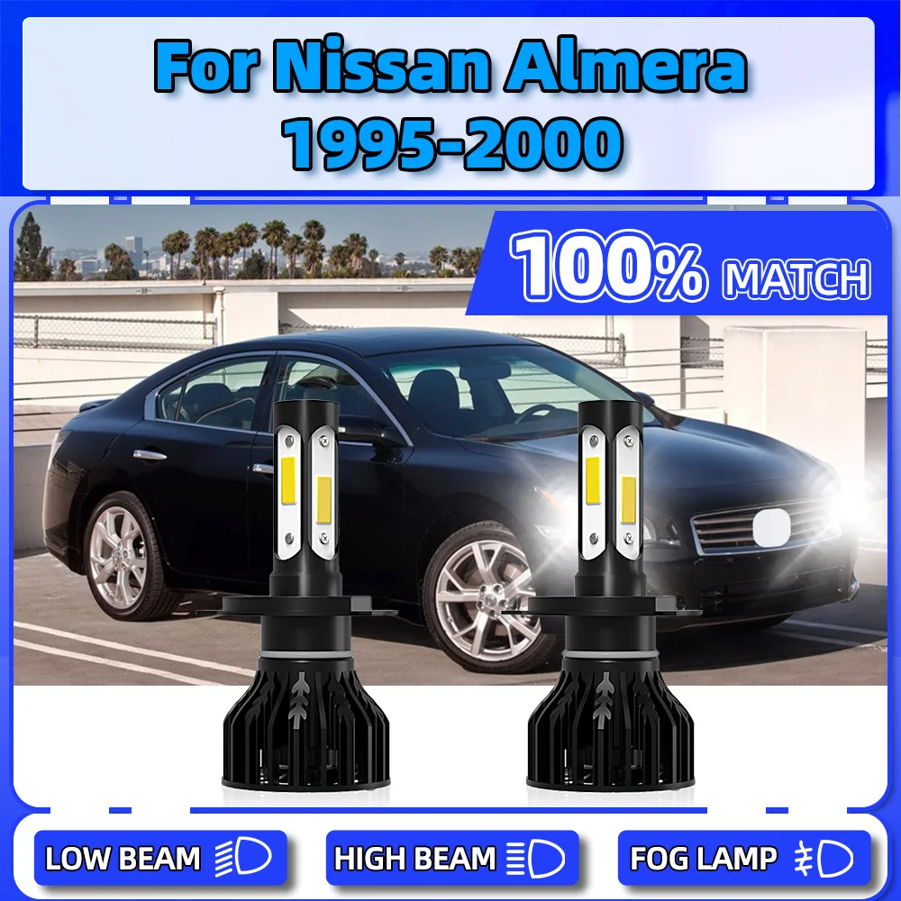 

2Pcs LED Headlight Bulbs 20000LM Canbus Car Lights 120W Auto Lamps 6000K 12V For Nissan Almera 1995 1996 1997 1998 1999 2000