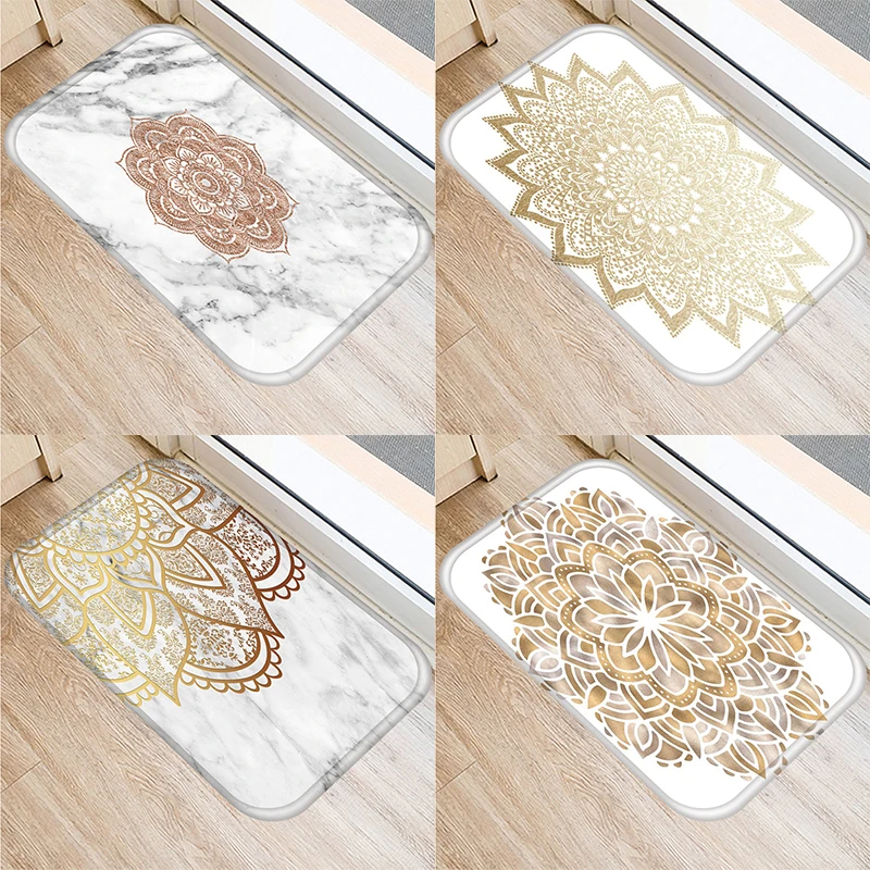 

Modern Mandala Marble Print Floor Mat Entrance Door Welcome Anti-Slip Kitchen Bathroom Room Home Decor