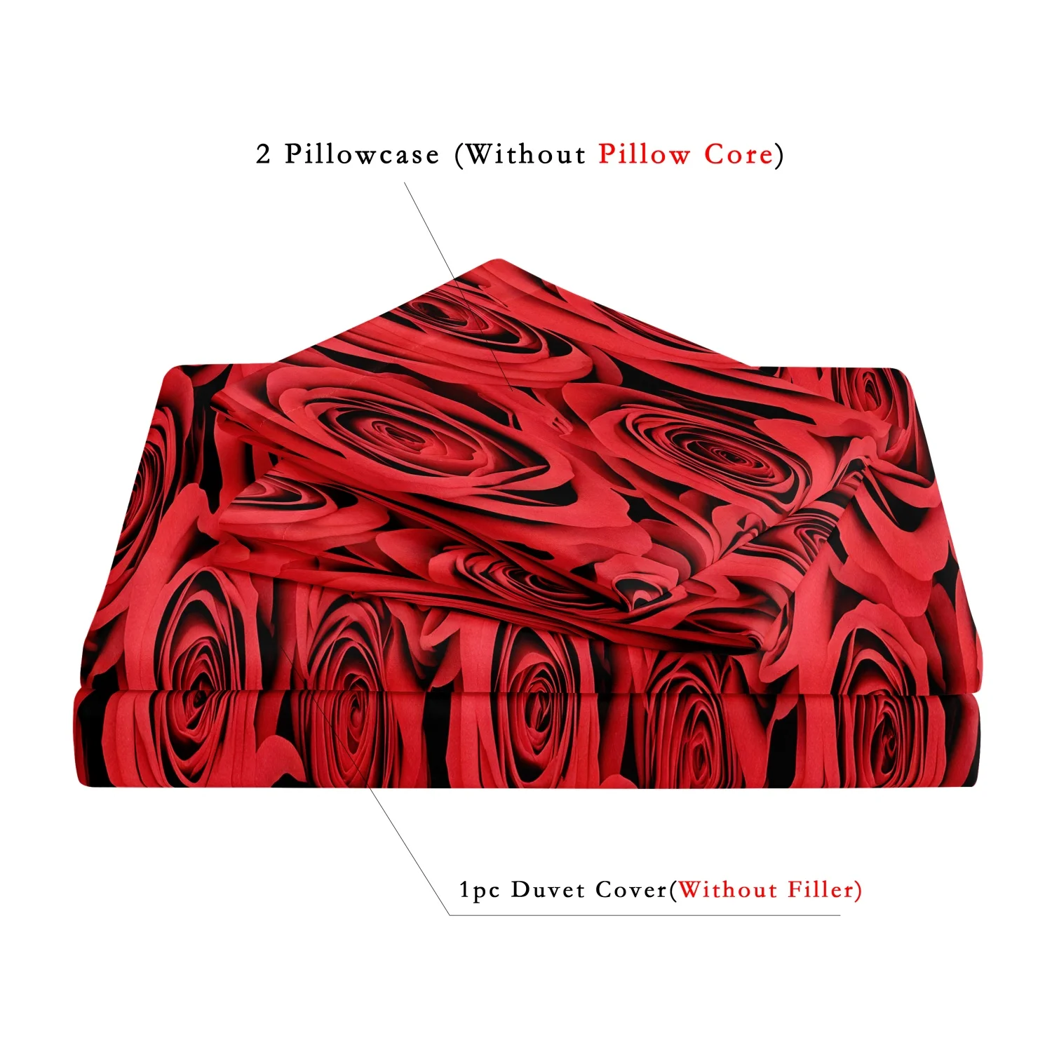 3pcs Valentine'S Day Rose Sea Comforter Cover Set - Vibrant Red Roses Pattern Bedding with Zipper Closure, Valentine's Day Gift S2102f783e57b4757a218515745352cbcx