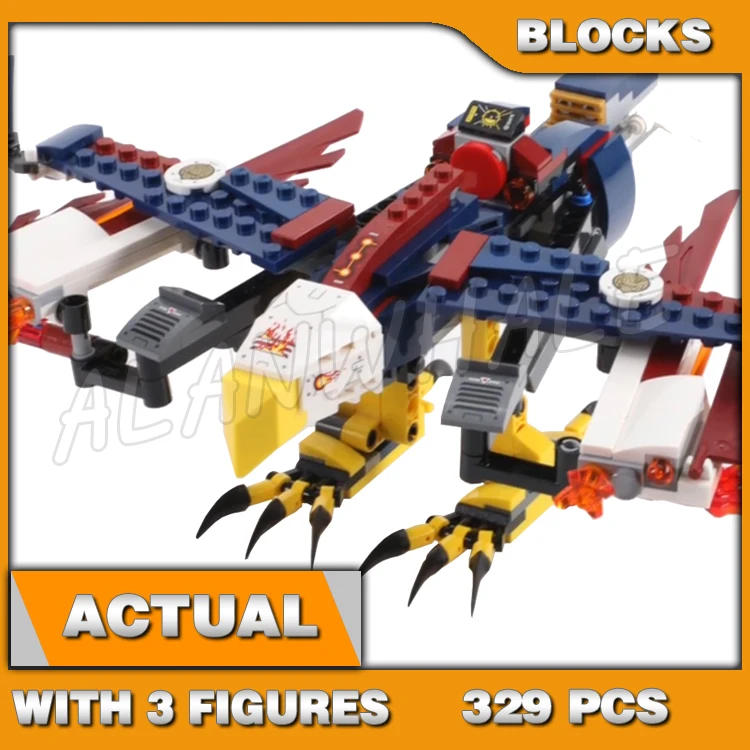 

329pcs Chima Eris' Fire Eagle Flyer Huge Adjustable Wings Strainor’s Ice Cage 10292 Building Block Toys Compatible With Model