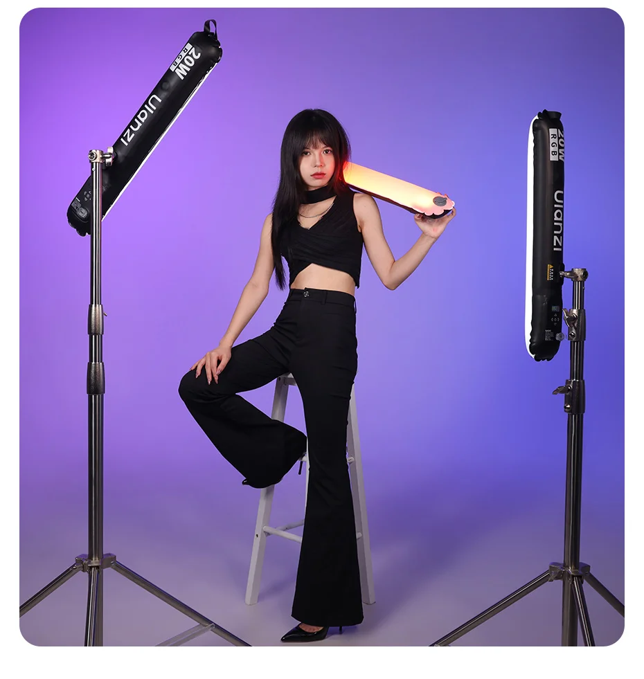 20W RGB Magnetic Air Tube Light 1800-10000K Full RGB Portable Air Tube Light for