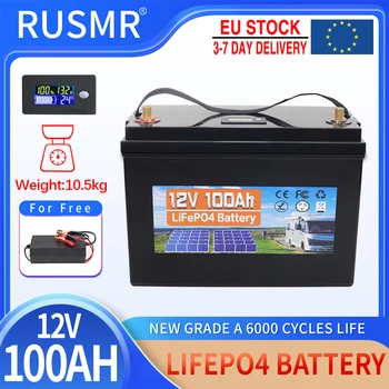 BMS 리튬 다리미 인산염 충전식 셀 팩, 태양열 보트 모터용, LiFePO4 배터리, 12V, 100Ah, 60Ah, 면세, 신제품