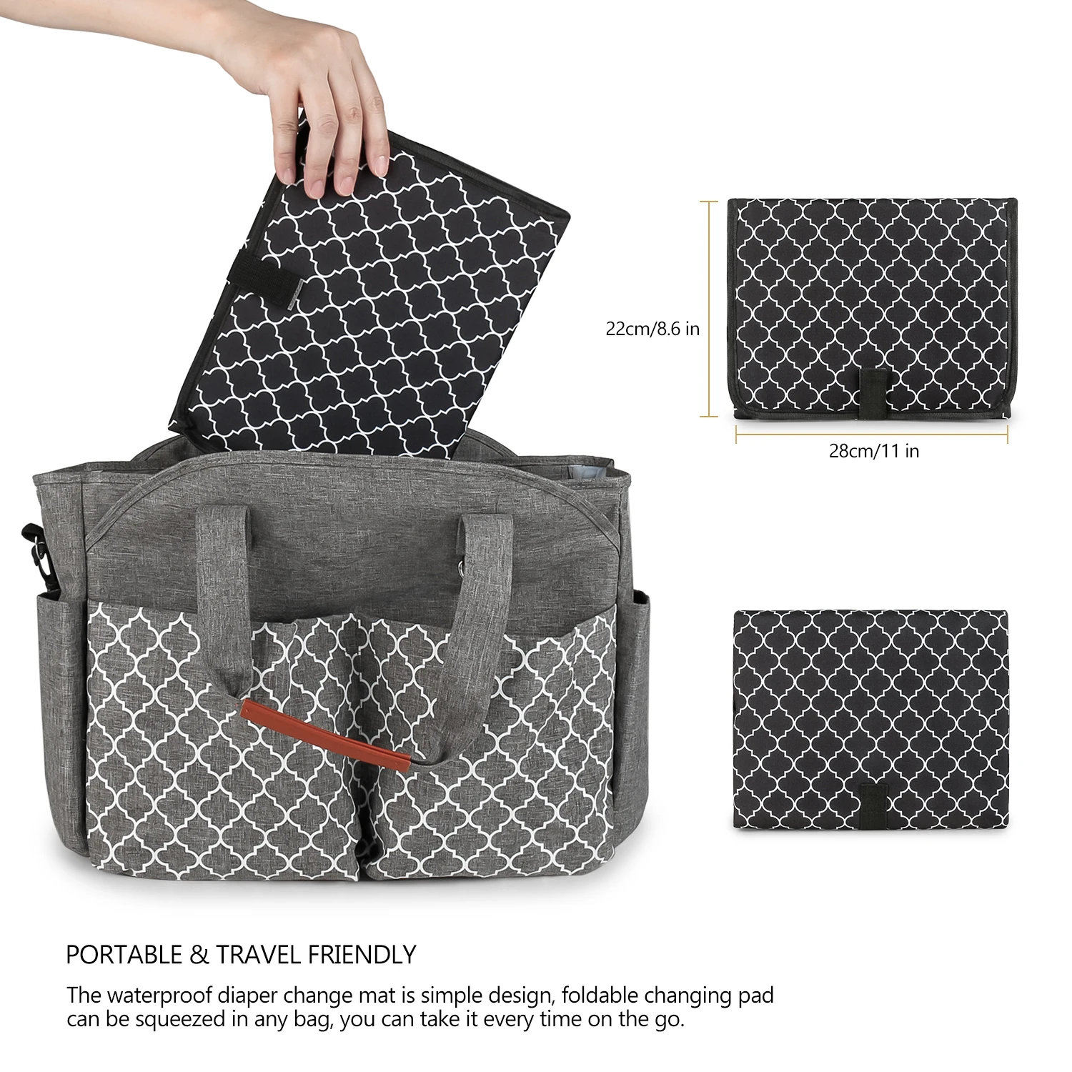 Portable Travel Waterproof Diaper Changing Pad Multifunction Folding Bag