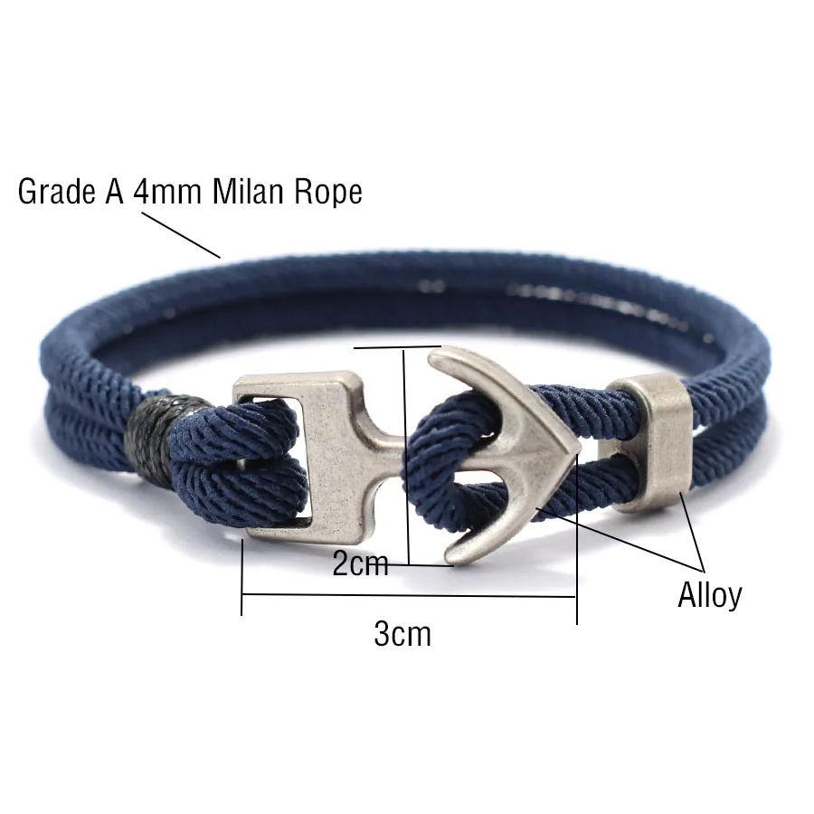 Nautical Anchor Rope Bracelet for Men Outdoor Sports