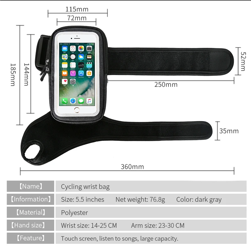 Wrist Bag Armbands For iPhone 14 13 12 11 Pro Max XR XS 7 8 Plus Samsung S23 S22 S21 Bicycle Touch Screen Storage Pouch mobile phone armband phone arm band phone armband sports arm bag fitness arm bag