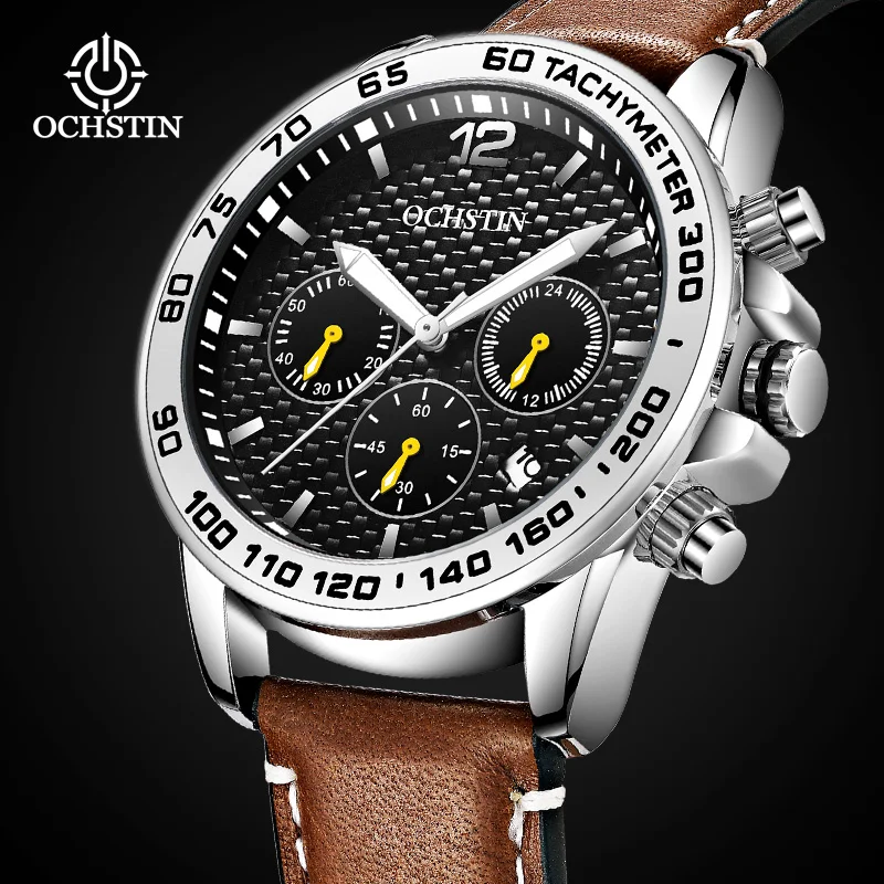 OCHSTIN Innovative Nylon Series 2024 Simple Fashion Men's Quartz Watch Multifunction Quartz Movement Watch