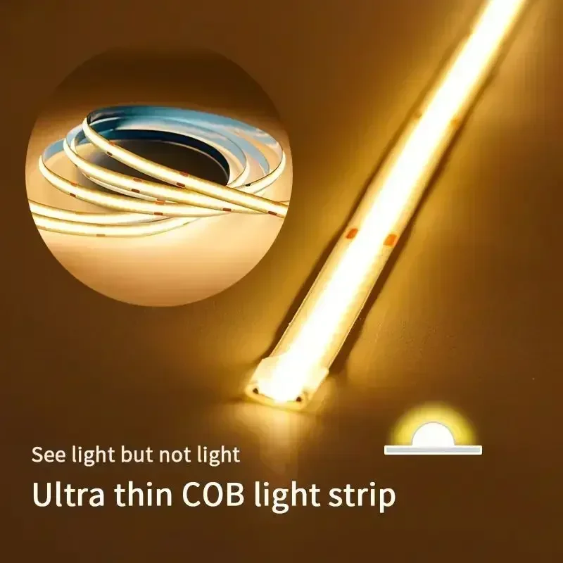 5V COB LED Light Strip 320Led/m Touch Dimmer USB Diode Tape Flexible Linear Lighting Lamp DIY TV Backlight Wall Room Decoration