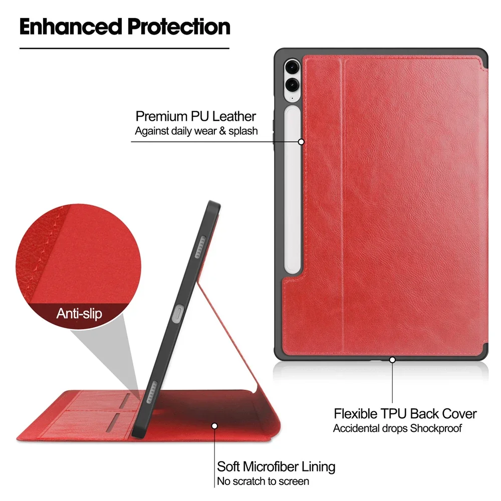 Premium Tablet Cover with S Pen Holder and Smart Features - 12.4 inch