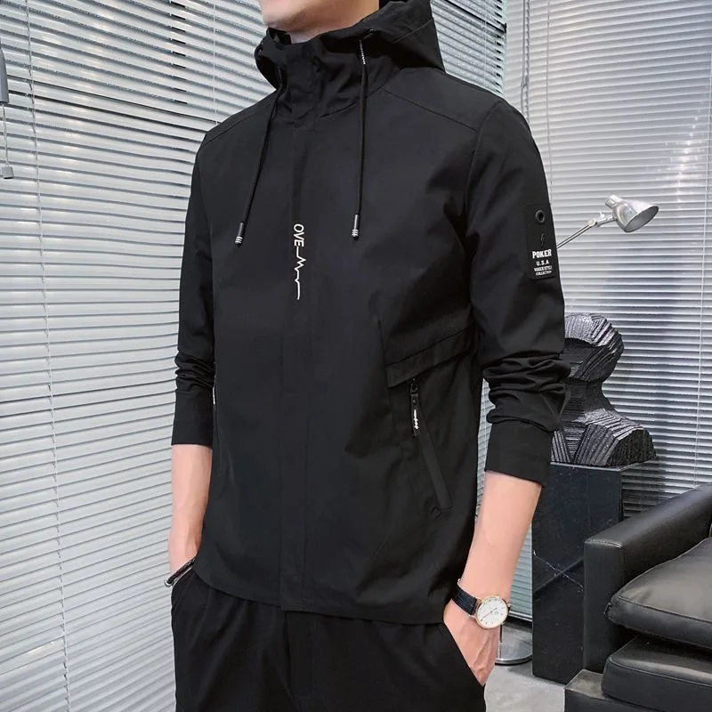 2024 Spring and Autumn New Fashion Solid Color Hooded Large Size Jacket Men\'s Casual Loose Comfortable High Quality Coat M-7XL