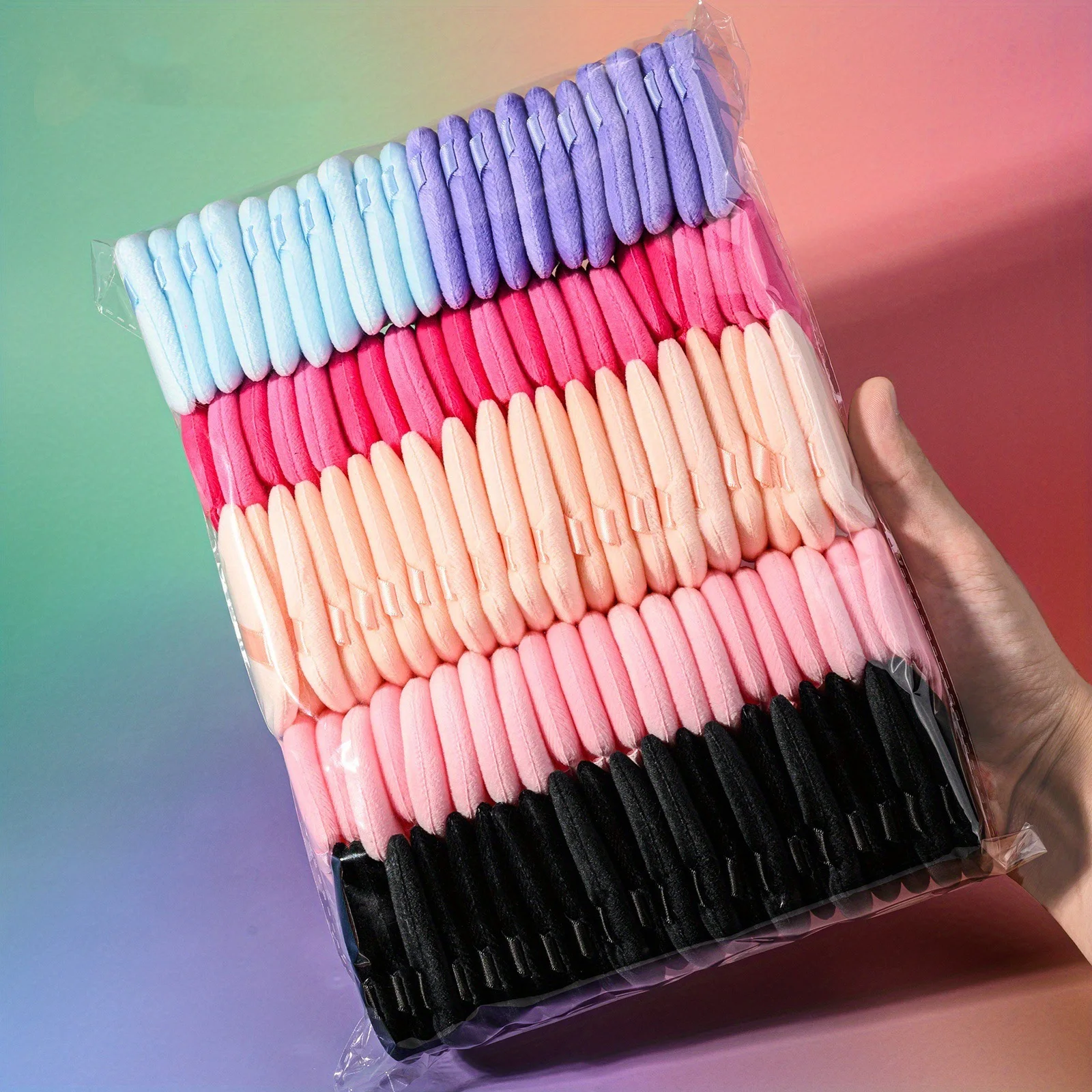 16-56Pcs Triangle Powder Puff Bulk Pack - Velour Hydrophilic /Loose Powder | Disposable Travel Kit for All Skin Tones